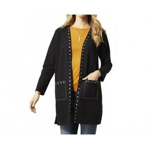 NEW COCO + CARMEN aubree long cardigan in black
